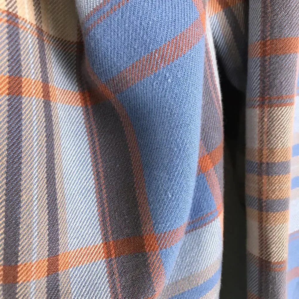 J. Crew Men's 100% Cotton Plaid Flannel Button Front Long Sleeve Size XL Tall